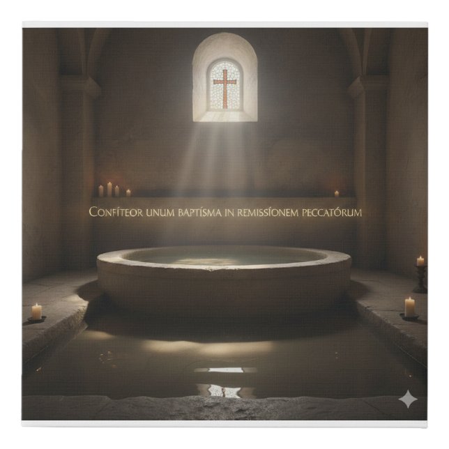 CONFÍTEOR UNUM BAPTÍSMA FAUX CANVAS PRINT (Front)