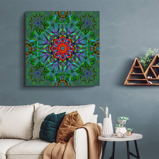 Confianza textile texture mandala canvas print