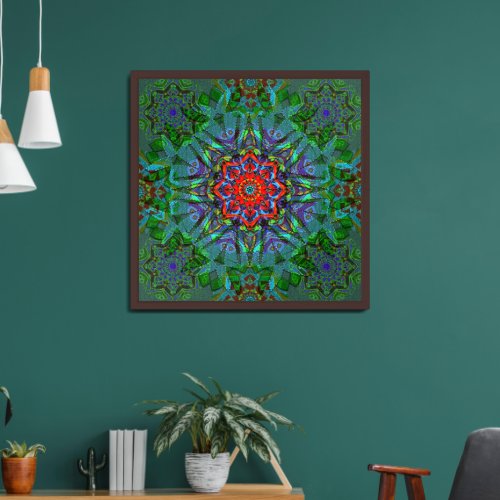 Confianza textile texture mandala framed art