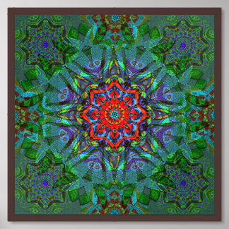 Confianza textile texture mandala framed art