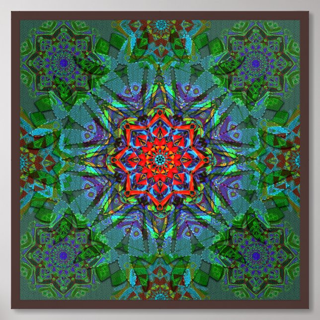 Confianza textile texture mandala framed art (Framed Front)