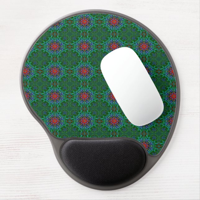 Confianza textile texture mandala pattern gel mouse pad (Left Side)