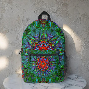 Confianza textile texture mandala pattern printed backpack