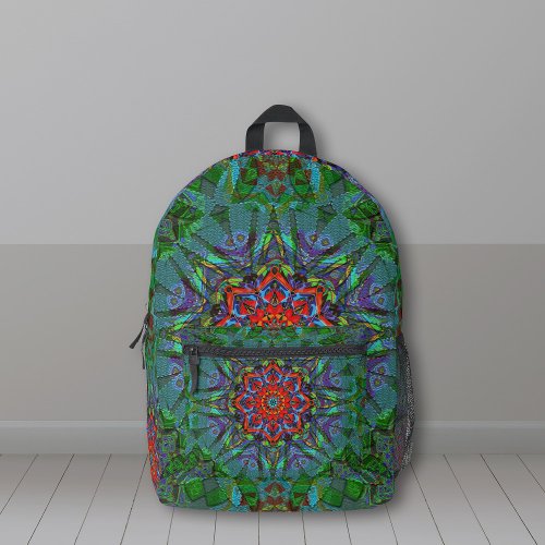 Confianza textile texture mandala pattern printed backpack