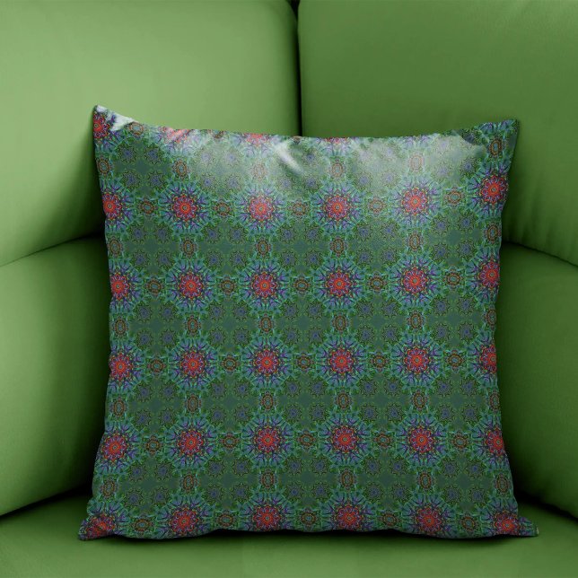 Confianza textile texture mandala pattern throw pillow (Creator Uploaded)