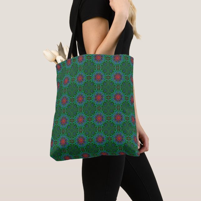 Confianza textile texture mandala pattern tote bag (Close Up)