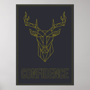 Confidence affirmation poster of origami deer