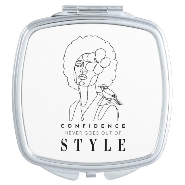Confidence and Beauty Positive Affirmation Compact Mirror (Front)