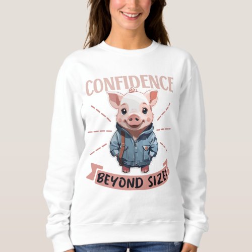 Confidence Beyond Size _ Cute Piglet Sweatshirt