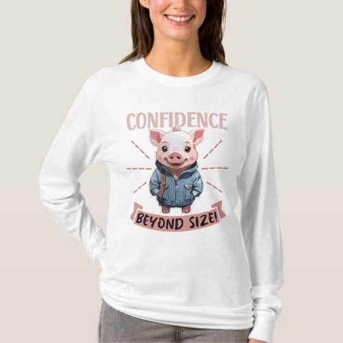 Confidence Beyond Size _ Cute Piglet T_Shirt