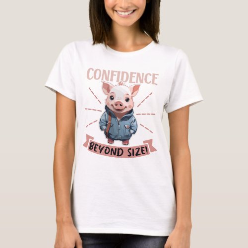 Confidence Beyond Size _ Cute Piglet T_Shirt