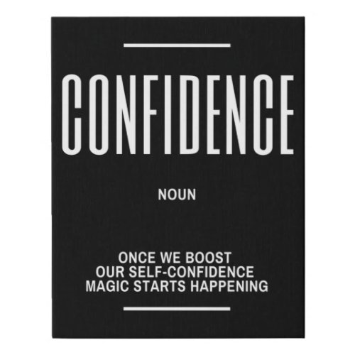 CONFIDENCE Definition Quote Faux Canvas Print