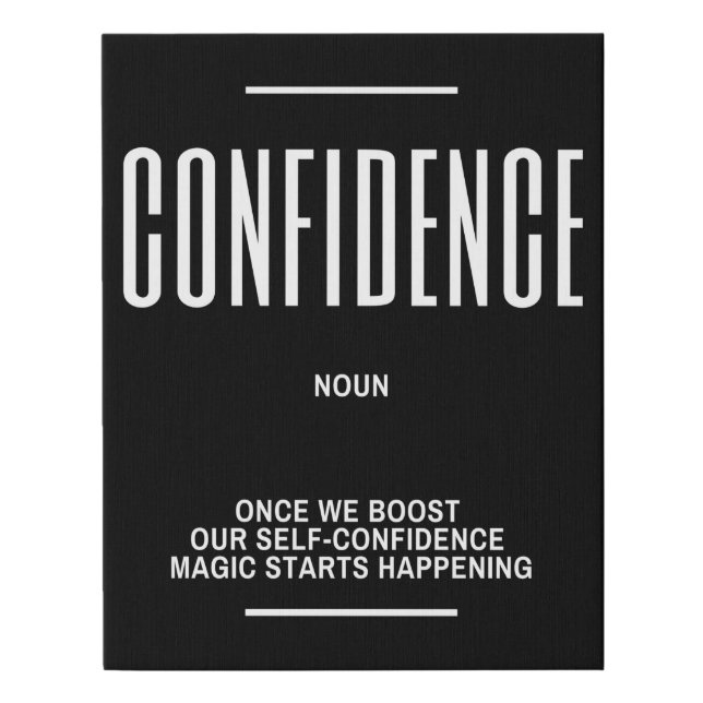 CONFIDENCE Definition Quote Faux Canvas Print (Front)