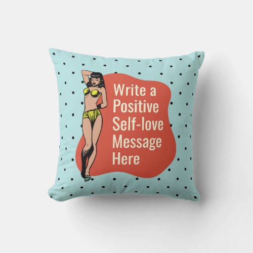 Confidence in Color Retro Radiance Pinup Throw Pillow