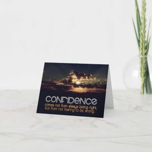 "Confidence" Inspirational Quote Letterpress Thank You Card (Front)