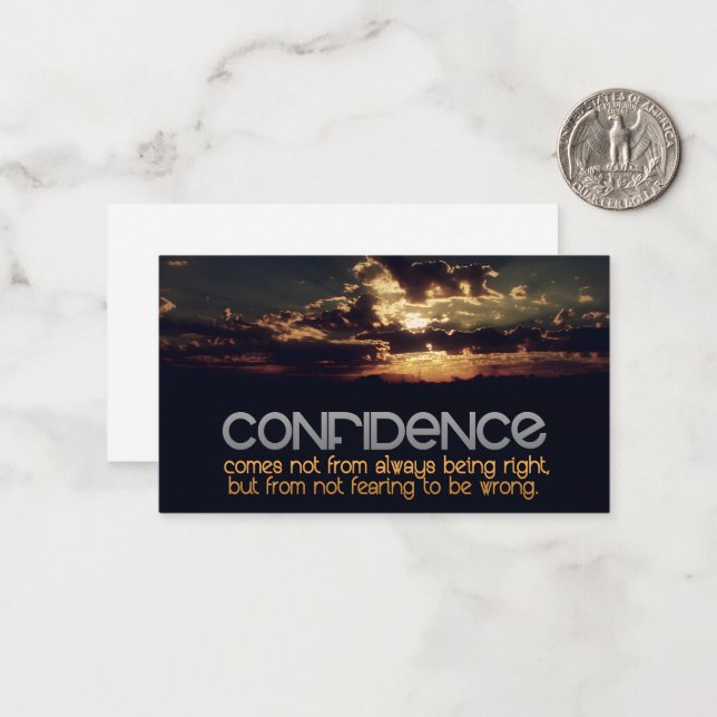 "Confidence" Inspirational Quote Note Card (Front/Back In Situ)