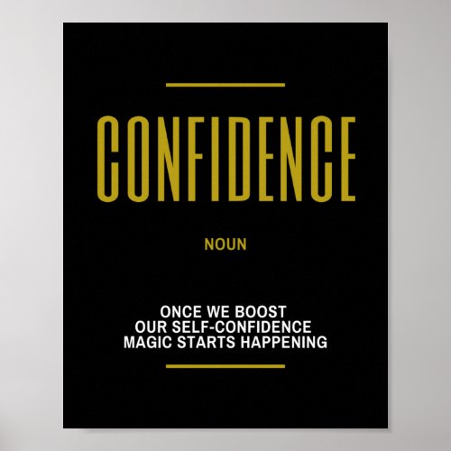 Confidence Inspirational Quote On Success Poster