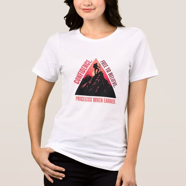 Confidence Is Earned-Inspirational Quote T-Shirt Tri-Blend Shirt (Front)