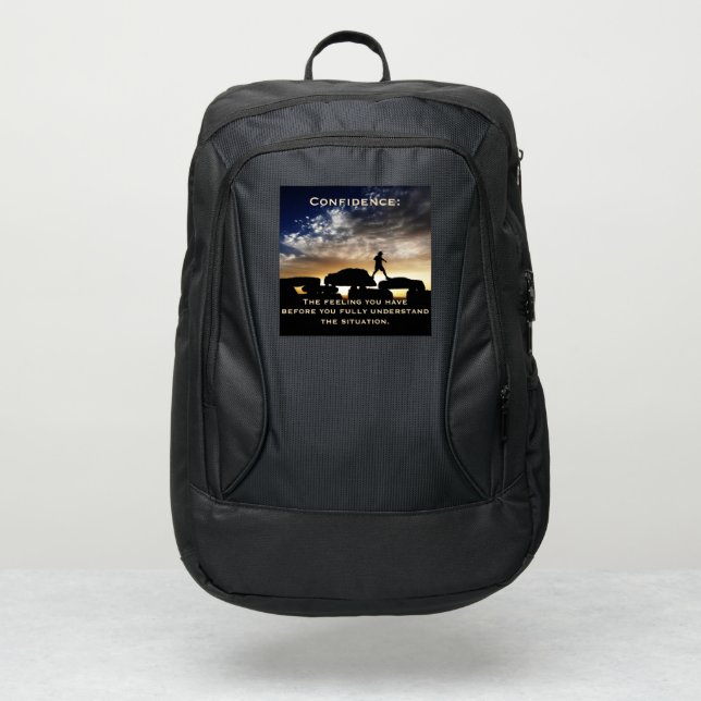 Confidence Man Walking on Rocks Port Authority® Backpack (Front)