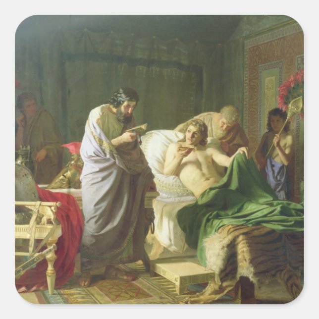 Confidence of Alexander the Great Square Sticker (Front)