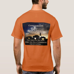 Confidence with Original Hiking Photo Orange T-Shirt