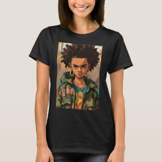 Confident Black Girl Urn Street Style Character Ar T-Shirt