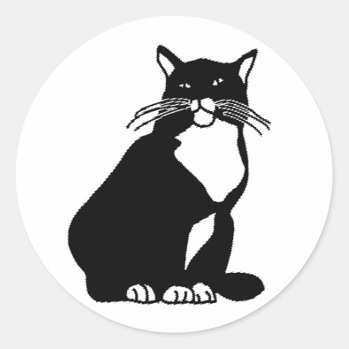 Confident Cat ID250 Classic Round Sticker