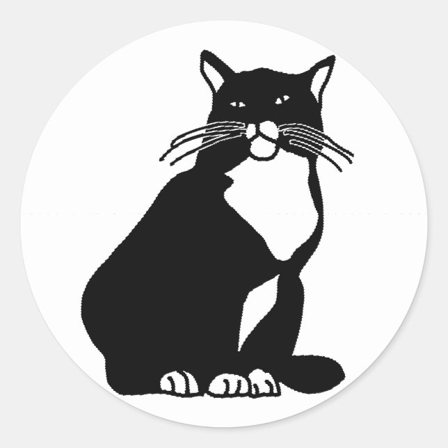 Confident Cat ID250 Classic Round Sticker (Front)