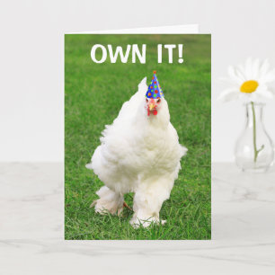 Confident Chicken Birthday Card