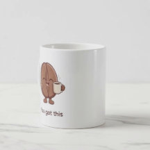 Confident Coffee Bean Character