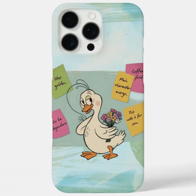 Confident Duck with Motivational Sticky Notes  Case-Mate iPhone Case (Back)