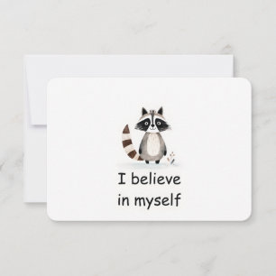 Confident Raccoon Woodland Animal Affirmation Card