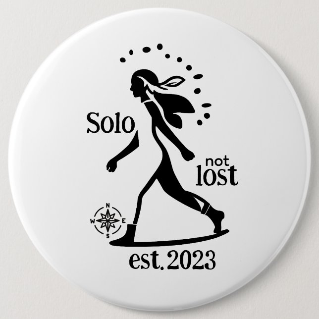 Confident Solo Traveler Statement  Button (Front)