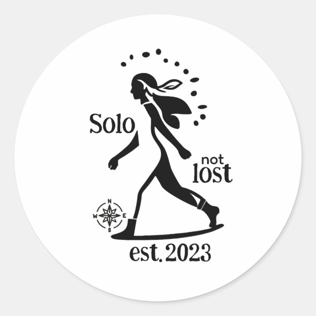 Confident Solo Traveler Statement  Classic Round Sticker (Front)
