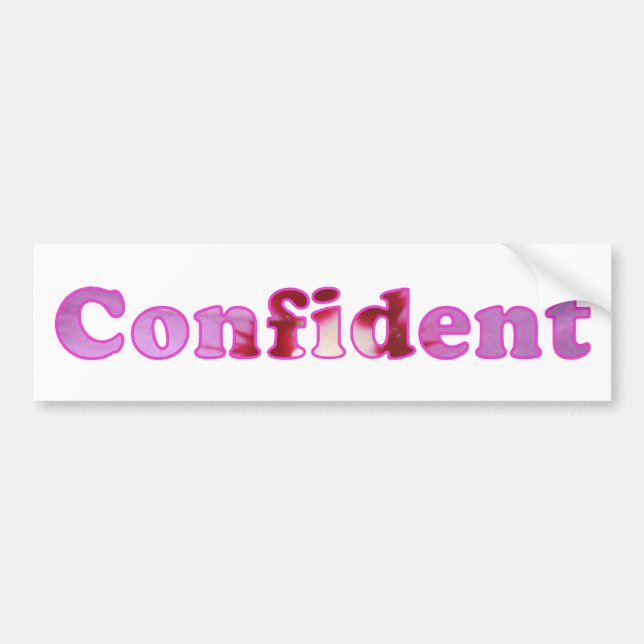 Confident spelled with pink flowers bumper sticker (Front)