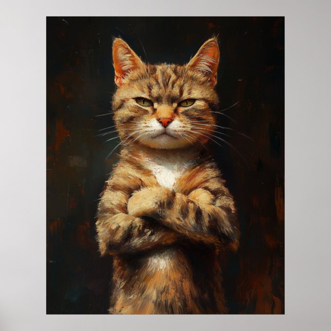 Confident Tabby Cat With Attitude Poster (Front)