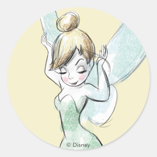 Confident Tinker Bell Classic Round Sticker (Front)