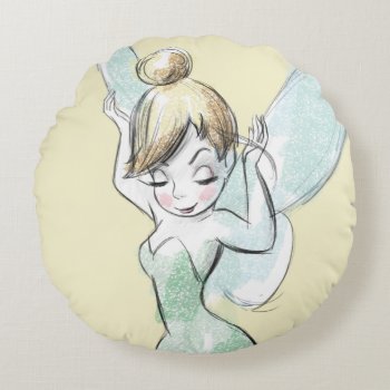 Confident Tinker Bell Round Pillow by tinkerbell at Zazzle