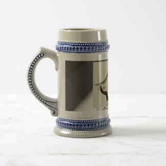 confident woman beer stein