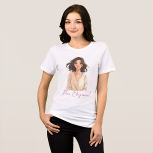 Confident Woman with Wavy Hair Tri-Blend Shirt