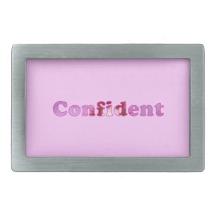 Confident Word Pink Floral Belt Buckles