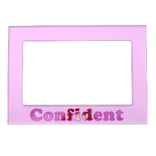 Confident Word Pink Flowers Magnetic Photo Frames