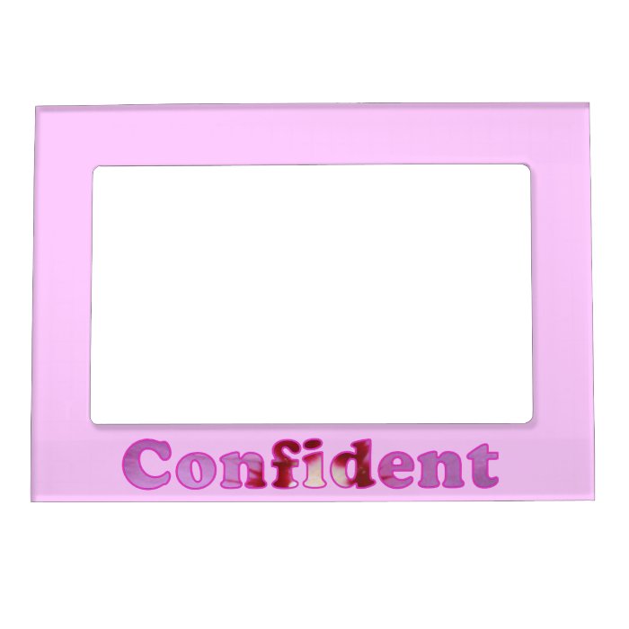 Confident Word Pink Flowers Magnetic Photo Frames