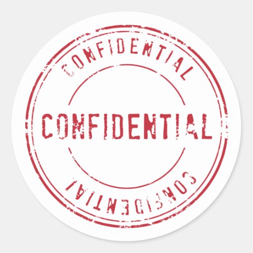 Confidential Classic Round Sticker