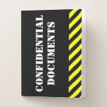 [ Thumbnail: "Confidential Documents" + Black & Yellow Stripes Pocket Folder ]