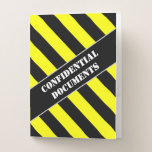 [ Thumbnail: "Confidential Documents"; Black & Yellow Stripes Pocket Folder ]
