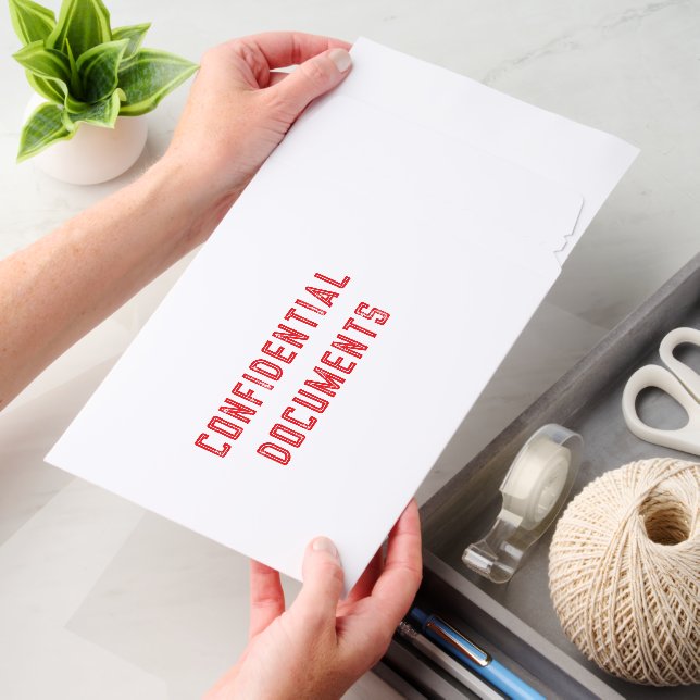 Confidential Documents White Cardstock Envelope Mailers (Desk)