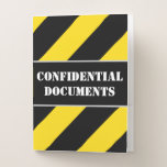[ Thumbnail: "Confidential Documents" + Yellow & Black Stripes Pocket Folder ]