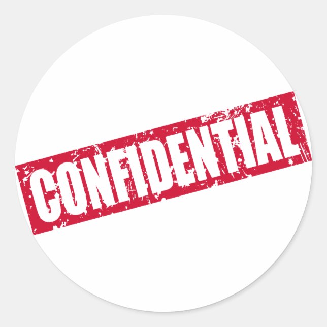 Confidential File Classic Round Sticker (Front)