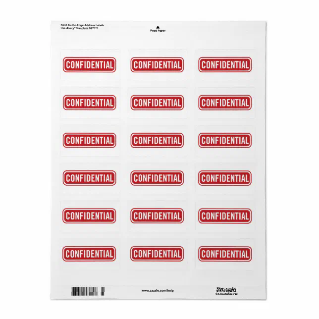 Confidential Label | Zazzle